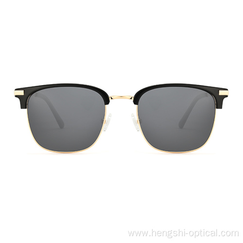 Hot Selling Acetate Metal Half Rim Frame With Cr39 Polarized Lens Sunglasses For Women